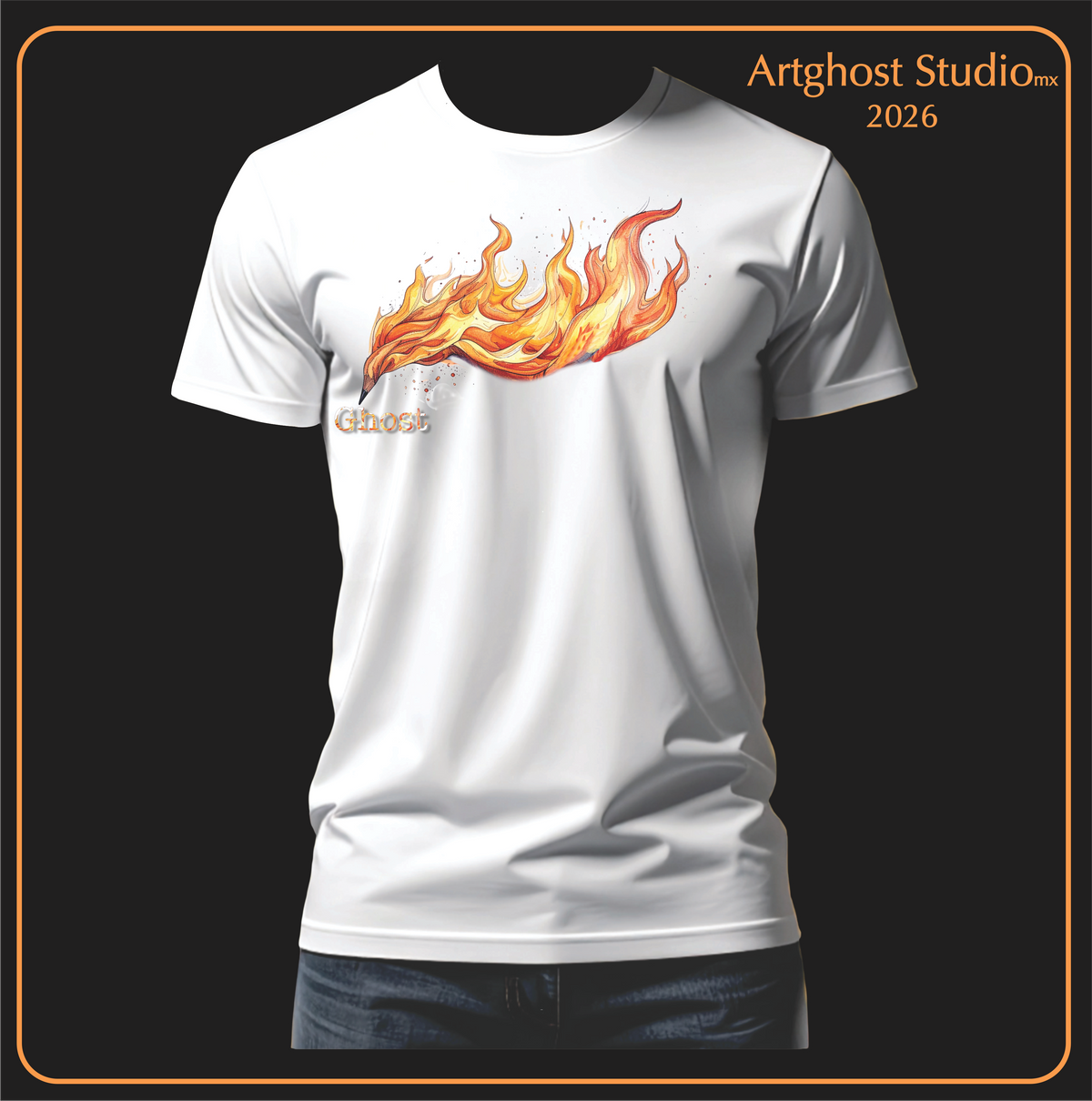 Ghost Flame Tee — Artghost Studio 2026